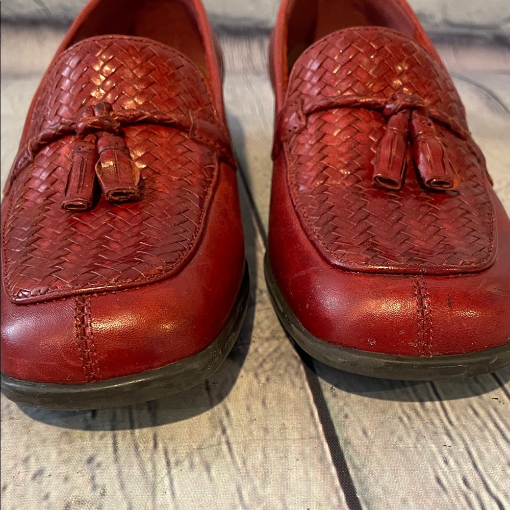 Naturalizer Red Leather Tassel Loafers size 6.5 - Picture 8 of 9